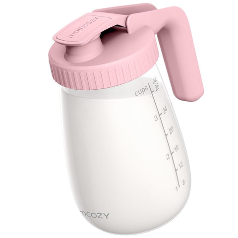 Momcozy Breast Milk Pitcher, Glass Storage Container Wide Mouth, 32oz Pink