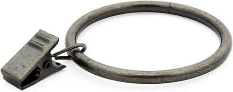 Ivilon Drapery Curtain Clip Rings - Clips Ring for Curtain Panels 1.7", Set of 14 - Satin Nickel