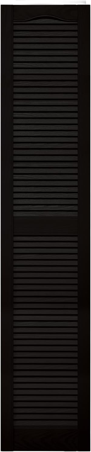 Mid America Open Louver 14.5 Inch Vinyl Shutters (1 Pair) - 14.5 x 72 Black