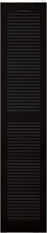 Mid America Open Louver 14.5 Inch Vinyl Shutters (1 Pair) - 14.5 x 72 Black