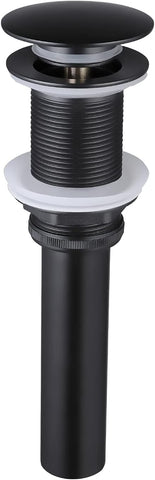 KES Bathroom Sink Drain Without Overflow Vessel Sink Lavatory Vanity Pop Up Drain Stopper Matte Black for 1.6"-1.9" Sink Hole, All Metal Rustproof Brass and 304 Stainless Steel, S2008D-BK