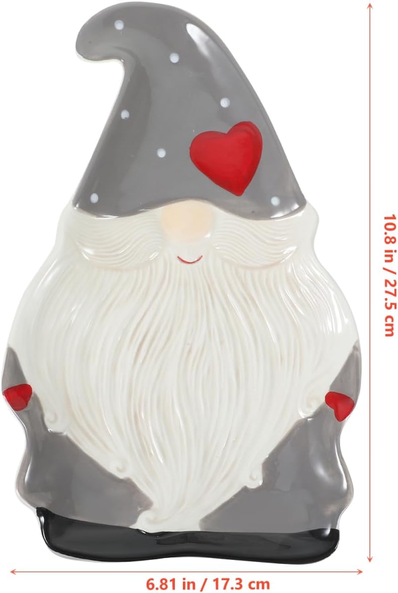 NUOBESTY Gnome Shaped Platter Snack Appetizer Trays Dessert Serving Dishes Holiday Food Serving Platter Candy Nut Dish Container Christmas Party Favors