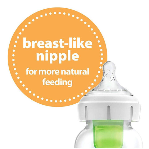Dr. Brown's Anti-Colic Options+ Wide-Neck Glass Baby Bottle, 9 oz, 3-Pack