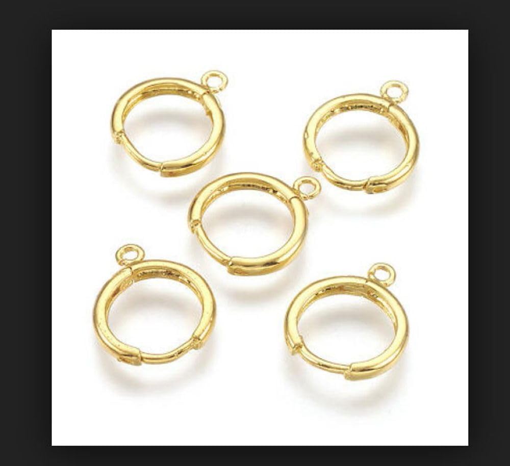 100pcs Adabele Tarnish Resistant Gold Round Huggie Earring Hooks 16mm