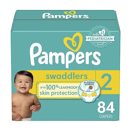 Pampers Swaddlers Diapers - Size 2, 84 Count, Ultra Soft Disposable Baby Diapers