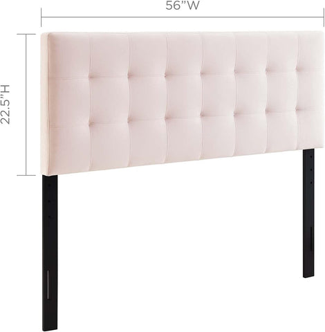 Modway Lily Biscuit Tufted Full Performance Velvet Headboard, Pink