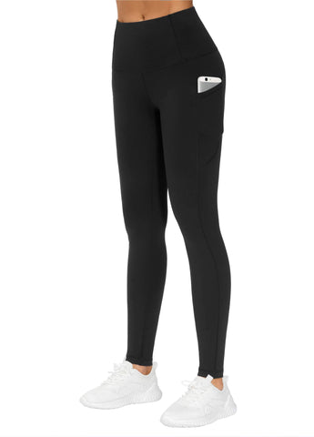 THE GYM PEOPLE Thick High Waist Yoga Pants with Pockets, Tummy Control Workout Running Yoga Leggings for Women (XX-Large, Black)