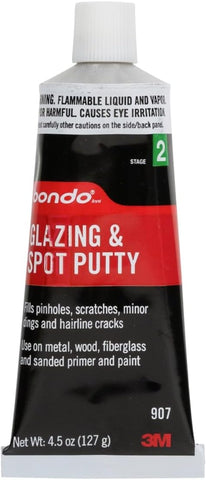 Bondo Glazing and Spot Putty, Fills Pinholes, Scratches, Minor Dings & Hairline Cracks, 4.5 oz, 1 Tube