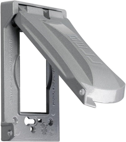 BELL 1-Gang Weatherproof Universal Metal Flip Cover, 12-in-1, Gray