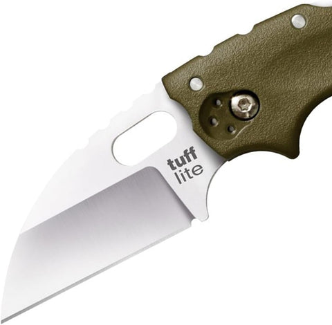 COLD STEEL Tuff Lite 2.5" AUS8A Sheepsfoot Razor-Sharp Plain Blade 3.5" Griv-Ex Handle Pocket Folding Knife