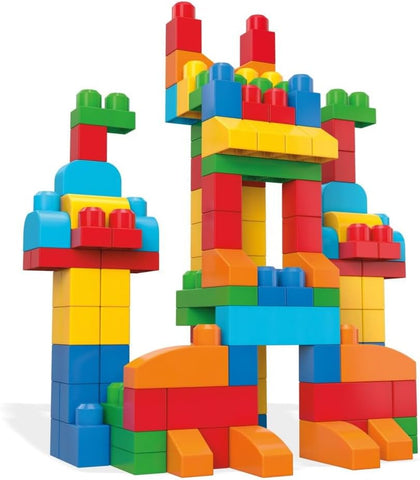 MEGA BLOKS First Builders Deluxe Building Bag Toddler Block Toys Set, Red