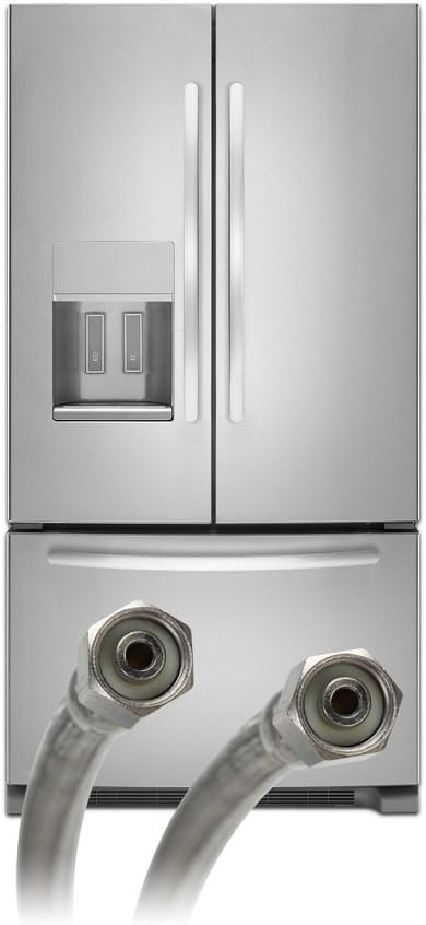 Fluidmaster 12IM72 Braided Stainless Steel Ice Maker Connector Water Line with Dual 1/4-In. x 1/4-In. Female Compression Threads, 6 Ft. (72-In.) Length