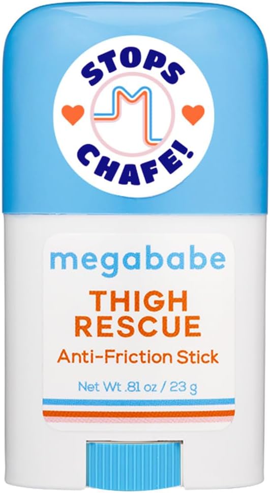 Megababe Thigh Rescue Anti-Chafe Stick Mini | Travel size, great for on-the-go | Prevents skin chafe & irritation | Thighs, arms, bra-lines & more