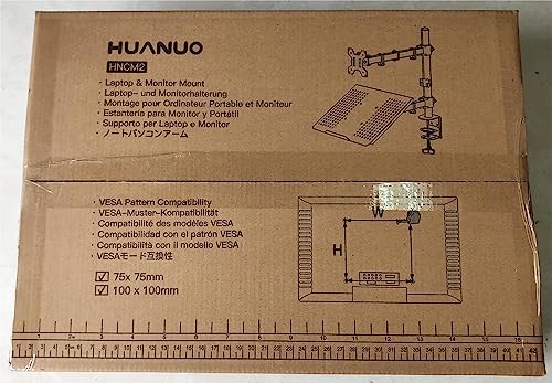 HUANUO Laptop Monitor Mount, Single Monitor Desk Mount Holds 13-32 inch Computer Screen, Laptop Notebook Desk Mount Stand Fits Up to 17 inch, Fully Adjustable Weight Up to 22 lbs