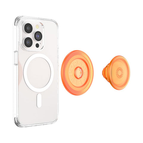 PopSockets Phone Grip Compatible with MagSafe, Phone Holder, Wireless Charging Compatible, Into The Woods - Orange Zest