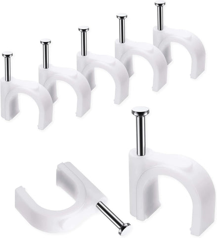 Abnii Cable Nails Clips, 100 Pcs, 10mm, Wire Wall Clips, White