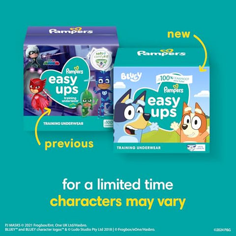 Pampers Easy Ups Boys & Girls Bluey Potty Training Pants - Size 3T-4T, 116 Count, Training Underwear (Packaging May Vary)