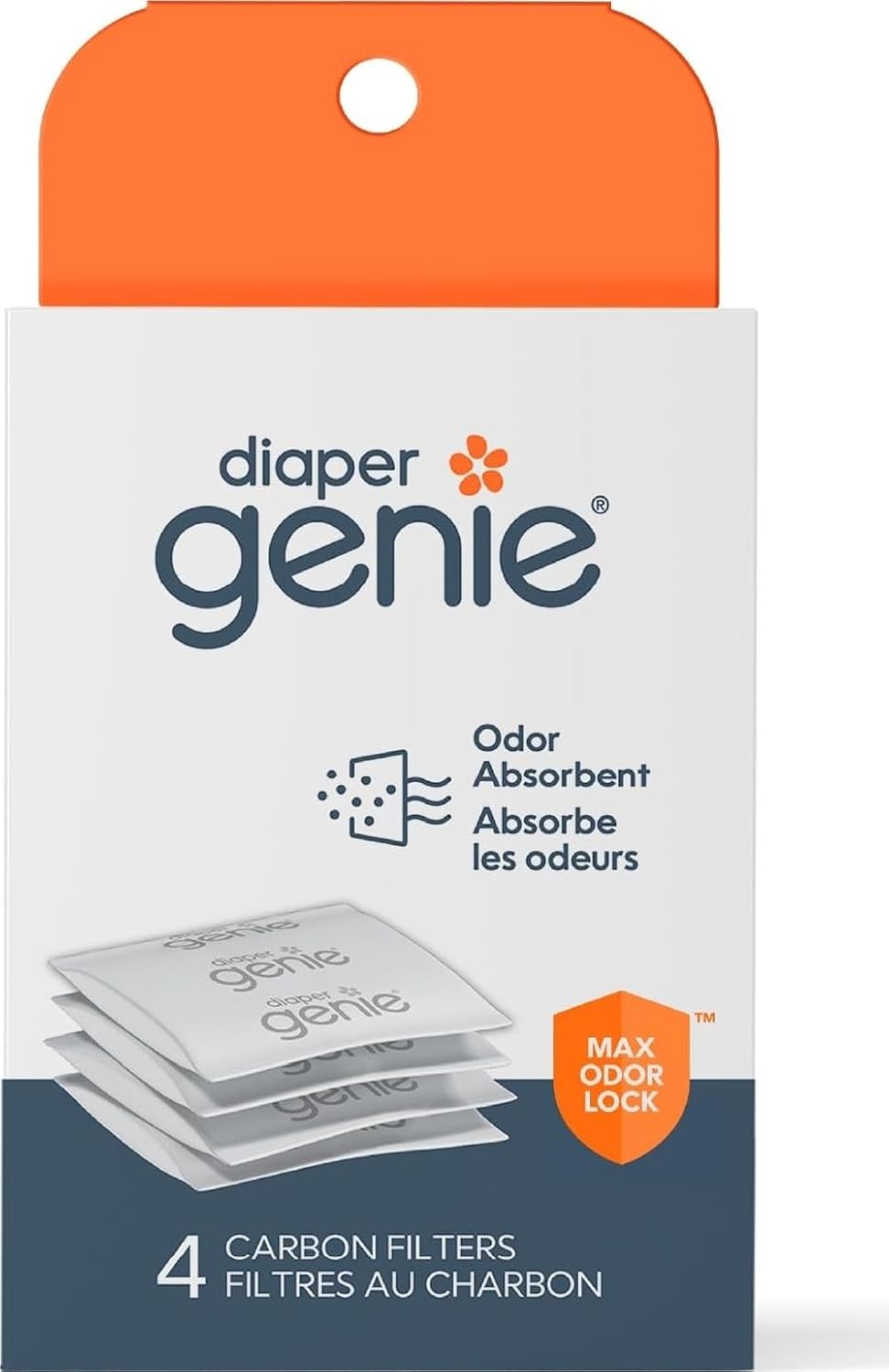 Diaper Genie Carbon Filters 4-Pack for Diaper Pails, Odor Control