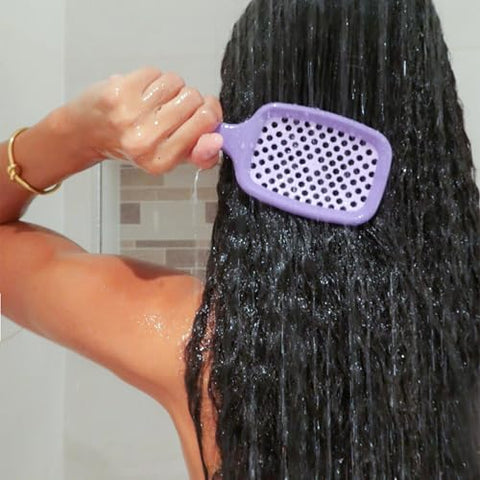 FHI Heat UNbrush Detangling Brush for Pain-Free Brushing on All Wet or Dry Hair Types — Durable DuoFlex Anti-Static Bristles, Lightweight Handle, Vented Hair Brush, Lavender Dark Purple