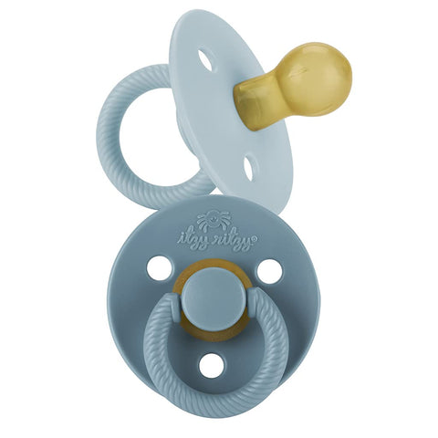 Itzy Ritzy Natural Rubber Pacifiers for 0–6 Mos, Set of 2 (Harbor & Coast)