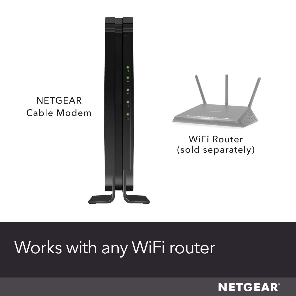 NETGEAR Cable Modem CM500 - Compatible with All Cable Providers Including Xfinity by Comcast, Spectrum, Cox | for Cable Plans Up to 400Mbps | DOCSIS 3.0