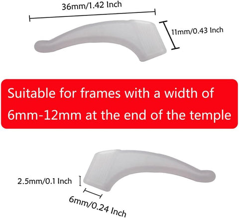 20 Pairs Glasses Anti-slip Silicone Ear Clip - Soft Comfortable Anti-slip Holder, Eye Glasses Ear Grippers Silicone Ear Hook, Eye Glass Temple Tips Sleeve Retainer for Reading Glasses (clear white)