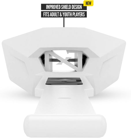 Nxtrnd Two Pro Football Mouth Guard, Permanent Strap, Fits Adult & Youth (White)
