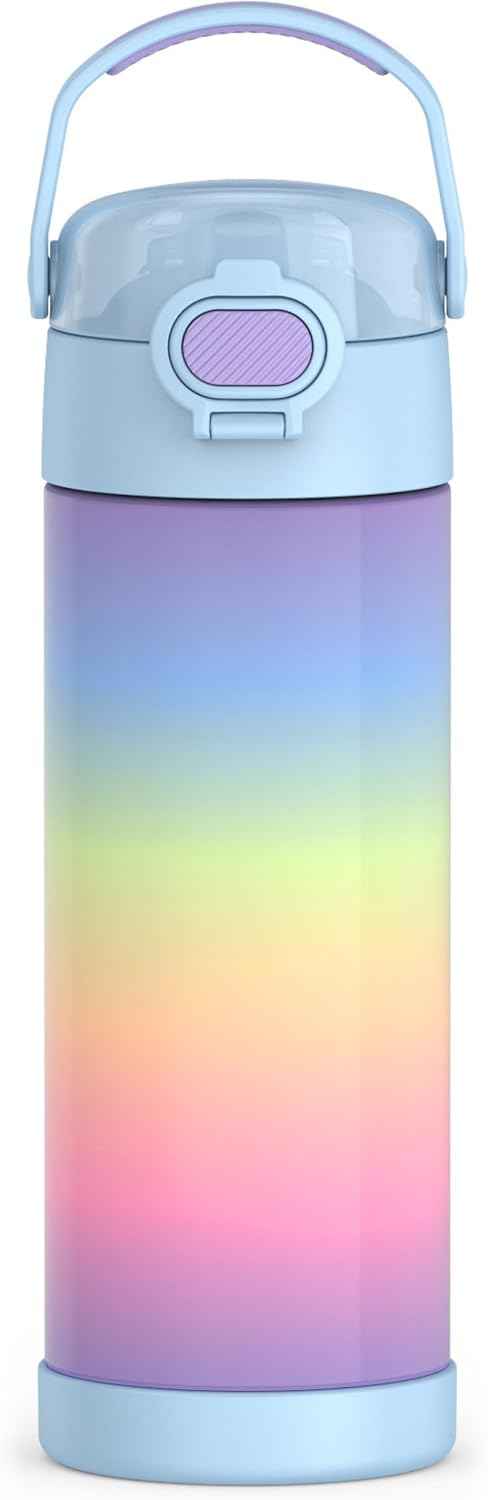 THERMOS FUNTAINER Water Bottle with Spout, 16oz, Rainbow Cloud