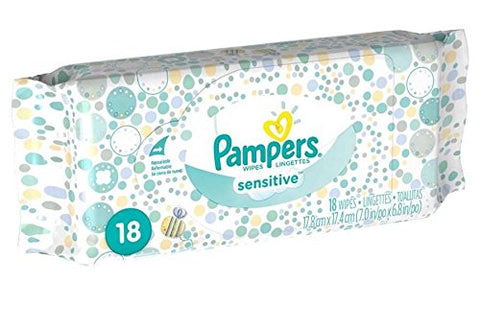 Pampers Sensitive Baby Wipes Travel Pack - 18ct