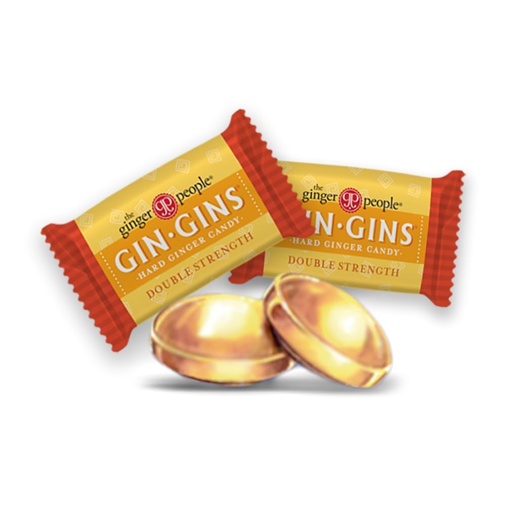GIN GINS Double Strength Hard Ginger Candy Made w/Fresh Ginger 1lb 1Pk