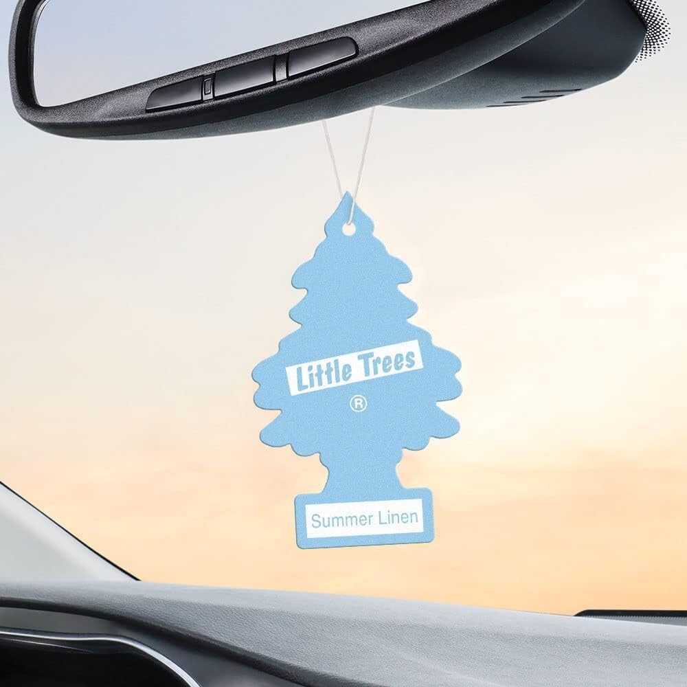 LITTLE TREES Car Air Freshener | Hanging Paper Tree for Home or Car | Summer Linen | 6 Pack