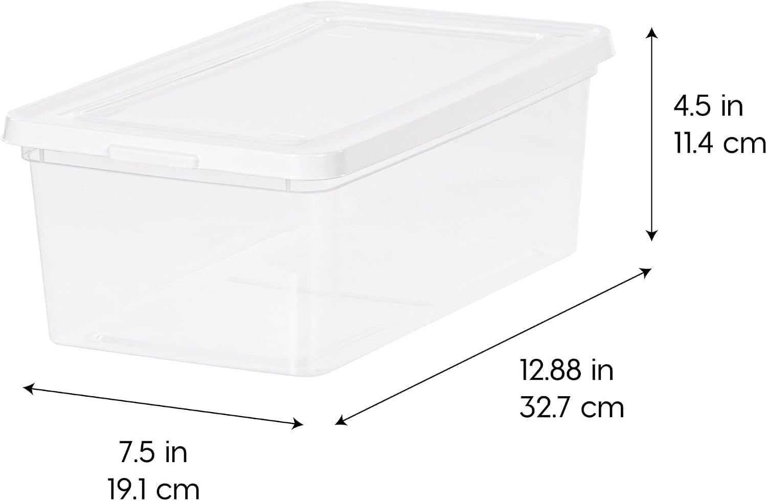 IRIS USA 20-Pack 6 Qt Storage Bins with Lids, Stackable Box, Clear/White