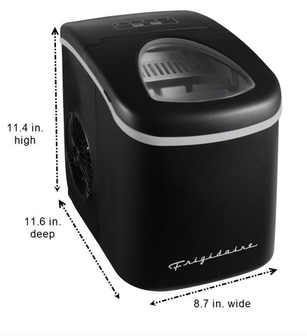 FRIGIDAIRE EFIC128AMZBLK Compact Countertop Ice Maker, 26 lb per Day, Black