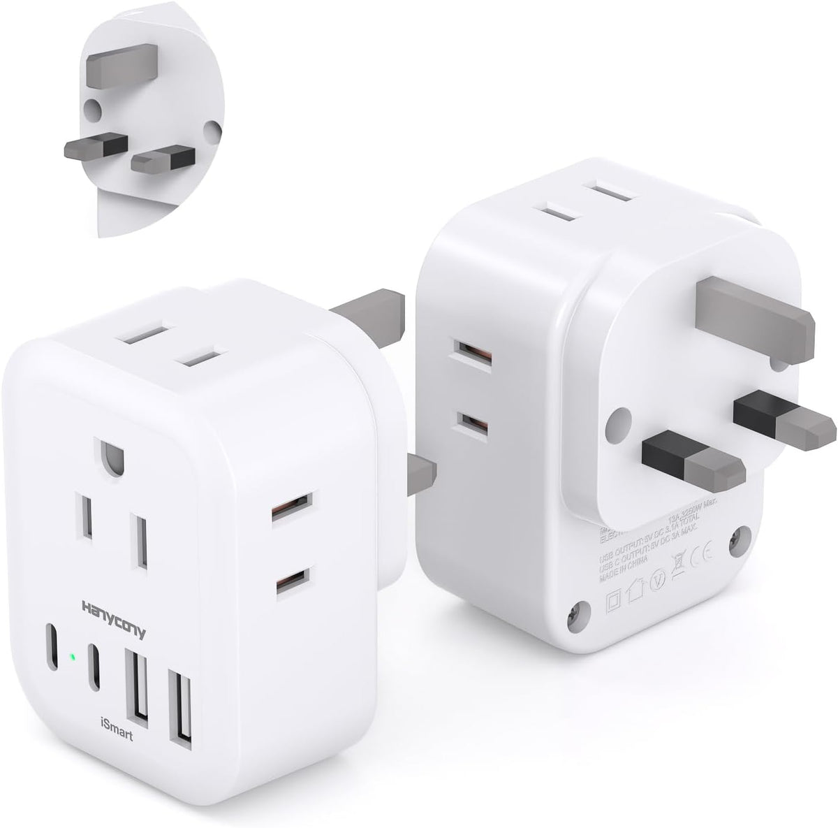 US to UK Plug Adapter, HANYCONY Type G Adapter for Travel, 2 Pack