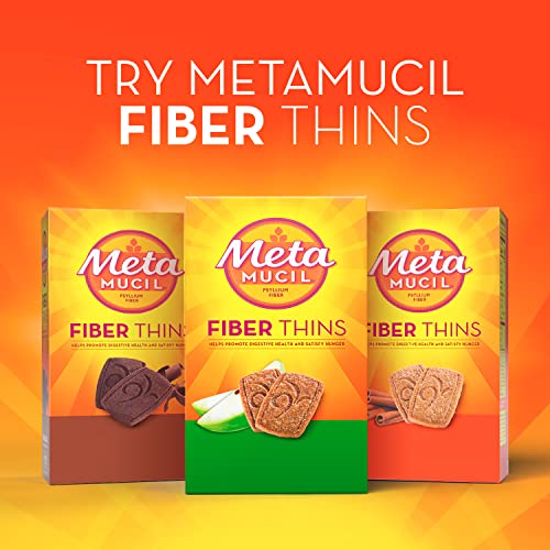 Metamucil, Fiber Thins, Daily Psyllium Husk Fiber Supplement, Supports Digestive Health and Satisfies Hunger, Apple Crisp Flavor, 4 Packs x 12 Servings (48 Total Servings)