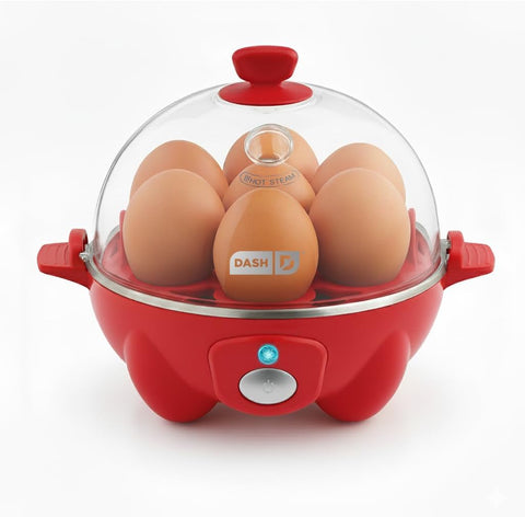 Dash Rapid Egg Cooker, 7 Hard Boiled Eggs, Red