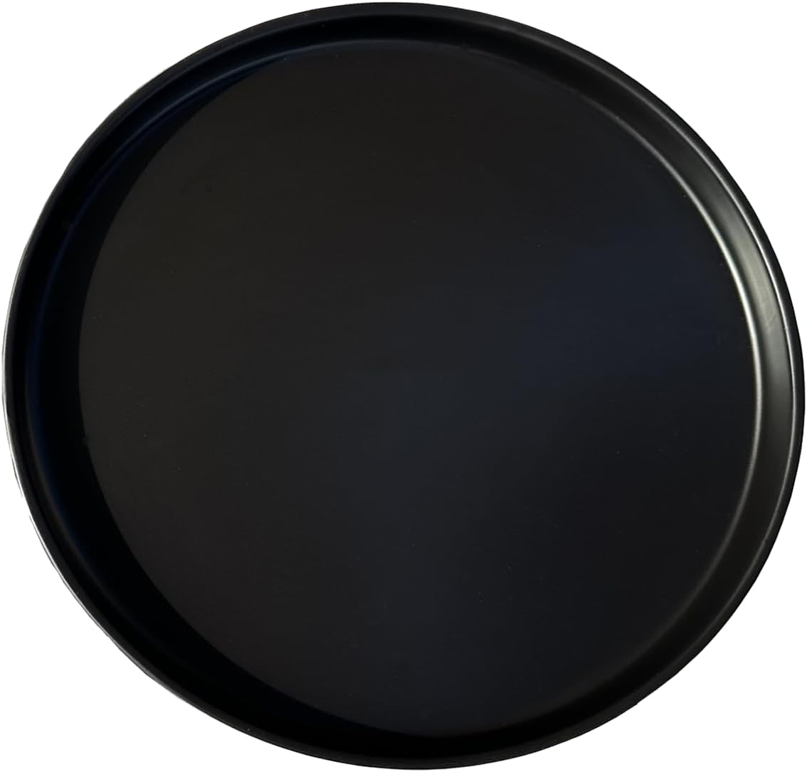 Yukfona Ceramic Plant Saucer Tray 2 Pcs 8 Inch Black, 8.5" OD x8.15 ID x1 Deep| Fits Flower pots Bottom≤ 8.15", Heavy Duty Glazed Round Planter Drip with Catch Basin for Indoor Outdoor Plants