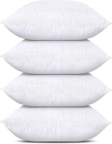 Utopia Bedding Throw Pillows (Set of 4, White), 16 x 16 Inches Pillows for Sofa, Bed and Couch Decorative Stuffer Pillows