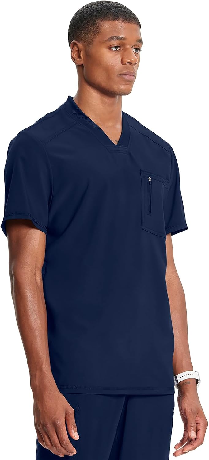 Cherokee Infinity Mens Scrubs Top V-Neck Modern Fit 2 Pocket 360° Stretch