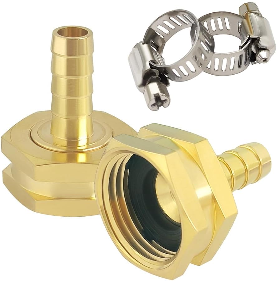 Hooshing 2PCS Garden Hose Swivel Adapter 1/2" Barb x 3/4" GHT Female Thread
