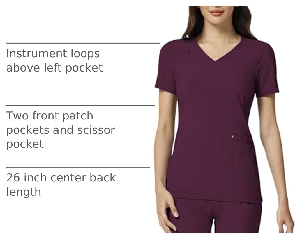 Cherokee Women's Medical Scrub Top Iflex V-Neck Knit Panel Top CK605