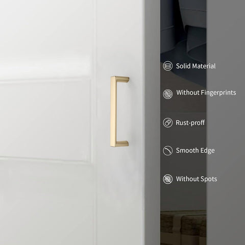 6 Pack 3.75 Inch Brushed Gold Cabinet Pulls, Kitchen Hardware