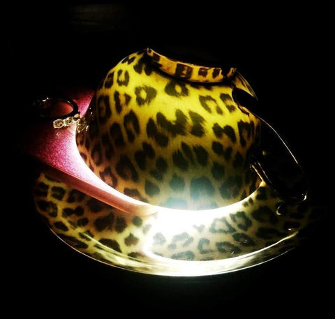 Bone China Cup& Saucer Set, 6.8oz (Leopard Pattern)