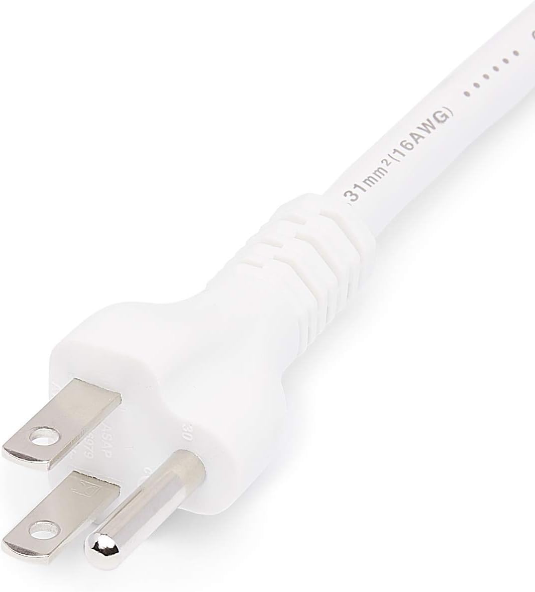 Amazon Basics Indoor Extension Cord, 3 Prong Outlet Extender Power Cord, 13 Amps, 125V, 15 Foot, White, 2-Pack