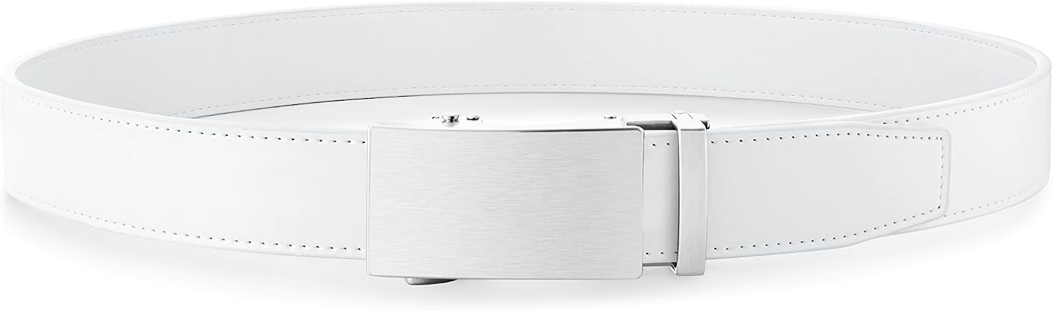 Men's Leather Belt with Ratchet Buckle