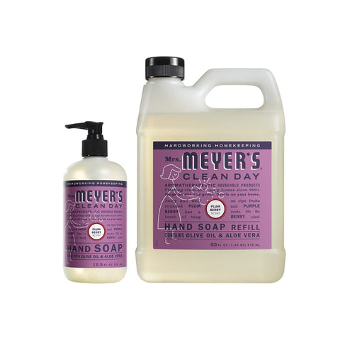 Mrs. Meyer's Liquid Hand Soap Variety, 1 Plum Berry Refill, 1 Plum Berry Hand Soap, 1 CT
