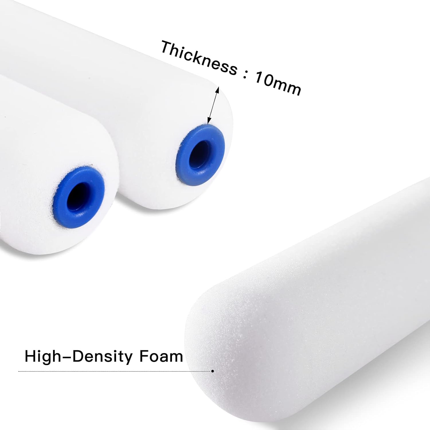 Mister Rui 4 Inch Foam Paint Roller Kit, 8 Pack - Mini Roller Set with 4” Small Roller Covers, Frame, Tray & Liner for Smooth Painting on Walls, Trim, Furniture, Home DIY Projects