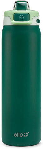 Ello Pop & Fill Insulated Stainless Steel Water Bottle with Quick Fill Lid, Leakproof Locking, Sip or Chug Spout, BPA-Free, Double Wall Vacuum Insulated for Sports, Travel & School- 22oz / 32oz / 40oz