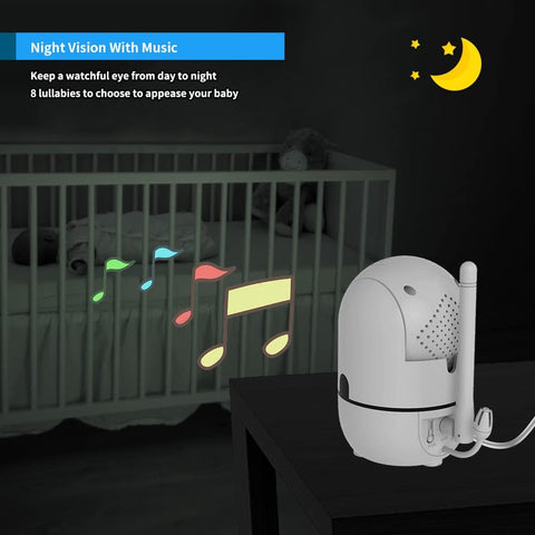 HelloBaby No WiFi Baby Monitor Camera and Audio HB6550, 5" Video Screen