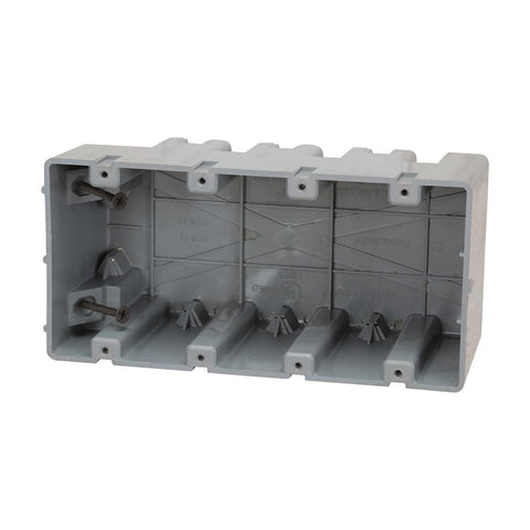 Southwire MSB4G Four Gang Device Box with Depth Adjustable; Heavy Duty 42lb ; Gray